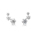 Round diamonds climbing earring