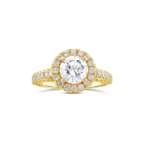 Yellow gold halo diamond ring - Image 2